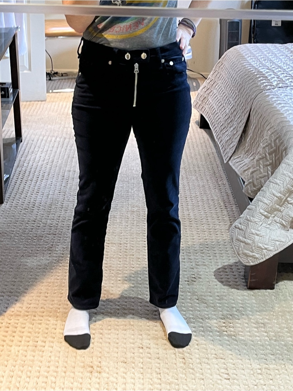 Rag & Bone Navy Velvet Jeans.